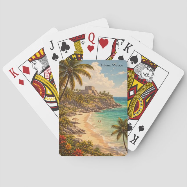 Tulum Mexico Retro Beach Destination Casinokort (Baksidan)