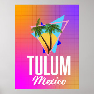Tulum Mexico Retro-reseaffisch. Poster