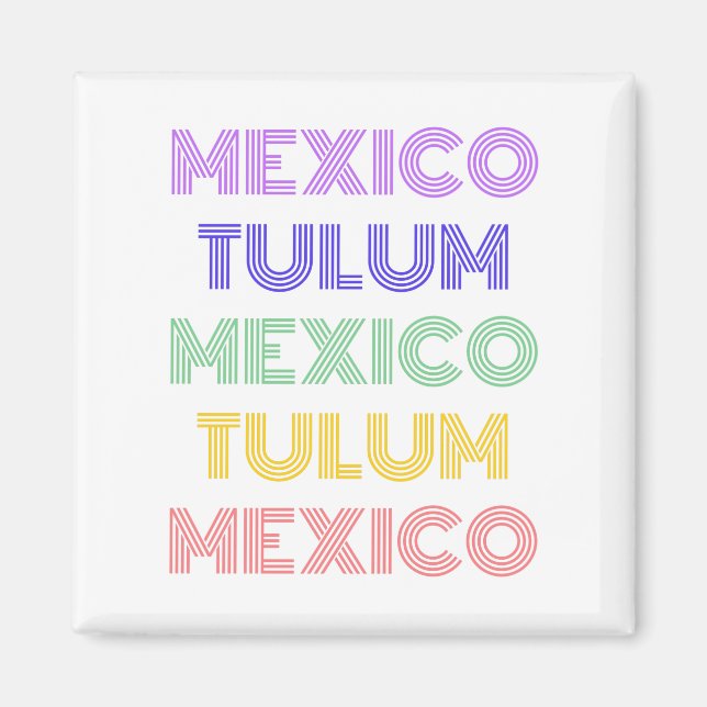 Tulum Mexico Retro Trypography Magnet (Framsidan)