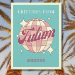 Tulum Mexico Retro Vintage Party vykort<br><div class="desc">Tulum Mexico Retro Vintage Design med ett disco boll i rosa och aprikospersikor. Detta vackra vykort är ett hälsningskort för Tulum Mexikos invånare,  besökare,  turister eller fläkt.</div>