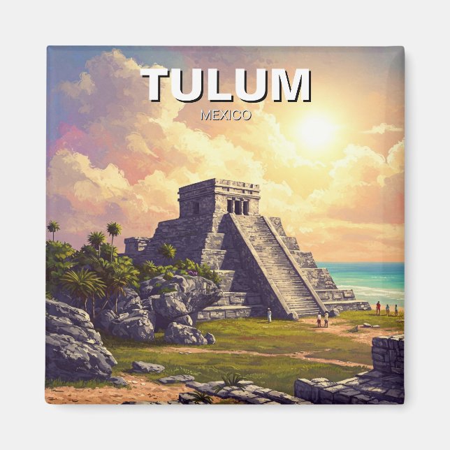 Tulum Mexico Travel Magnet (Framsidan)