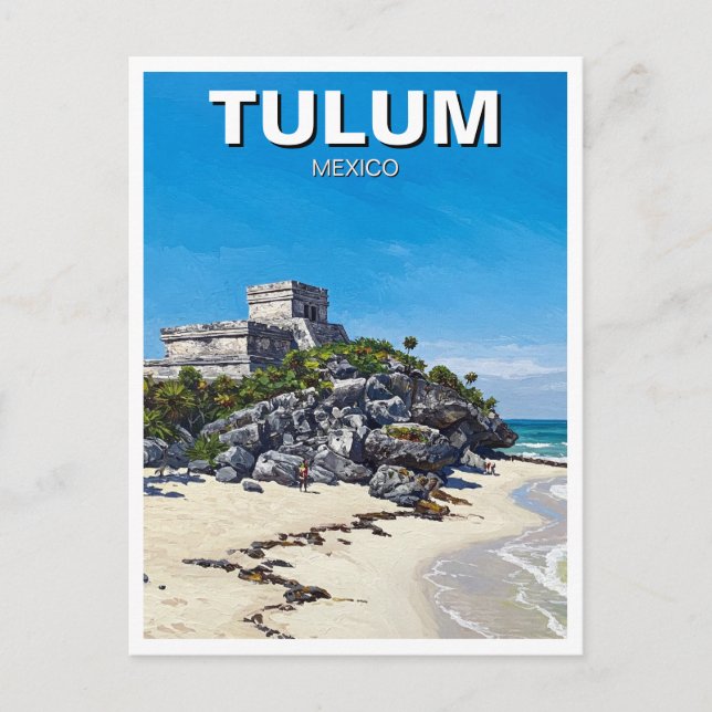 Tulum Mexico Travel Vykort (Framsida)