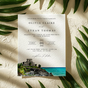 Tulum Mexico Tropical Beach Destination Wedding Inbjudningar