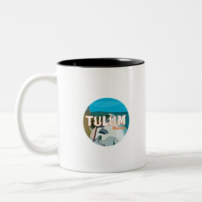 Tulum Mexico Underbar Gift Idea Två-Tonad Mugg (Vänster)