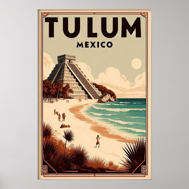 Tulum Mexico Vintage resor Poster (Framsidan)