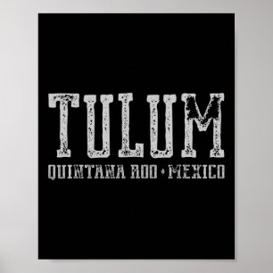 Tulum Mexico - Vintagen Travel Mayan Ruins Beacher Poster