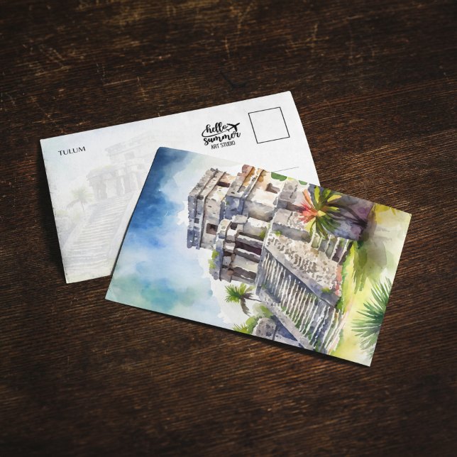 Tulum Mexico Watercolor Inbjudningar (Skapare uppladdad)
