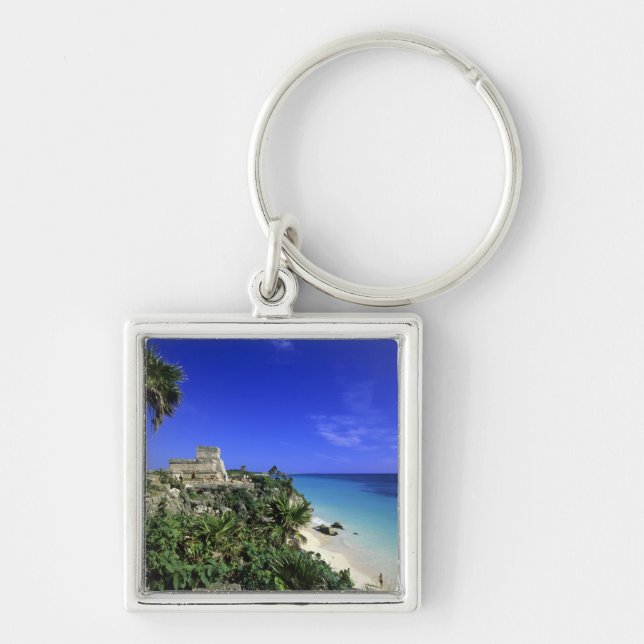 Tulum, Mexiko 2 Fyrkantig Silverfärgad Nyckelring (Framsidan)
