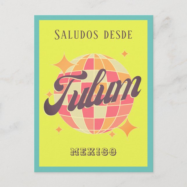Tulum Mexiko färgrik strand semester Vykort (Framsida)