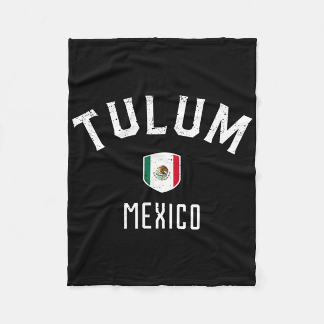 Tulum Mexiko - Mexikansk Flagga Tulum T-shirt  Fleecefilt (Framsidan)