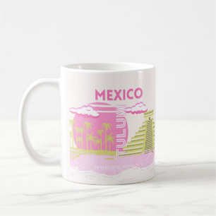 Tulum, Mexiko, Reskonst, Rosa Kaffemugg