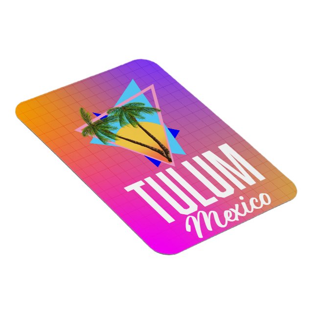 Tulum Mexiko Retro-resemaffisch. Magnet (Högersidan)