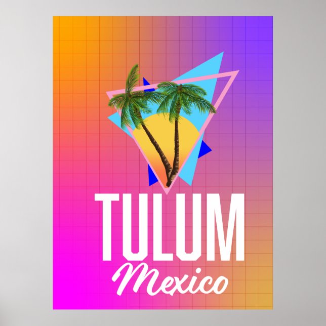 Tulum Mexiko Retro-resemaffisch. Poster (Framsidan)