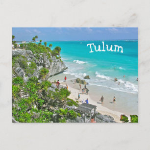 TULUM (Mexiko) RUINS OVAN BEACH OCH CARIBBEAN Vykort