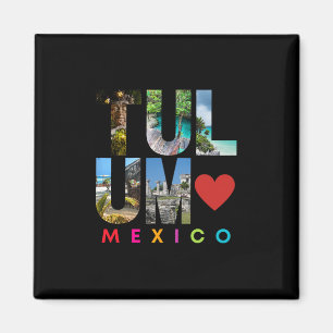Tulum Mexiko Semester Strand Matchande Familj Grup Magnet