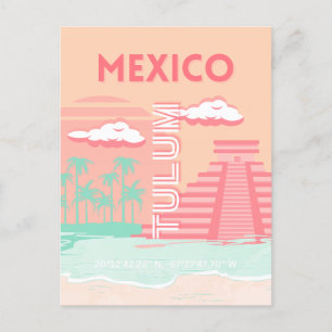 Tulum, Mexiko, Travel Art Helg Vykort