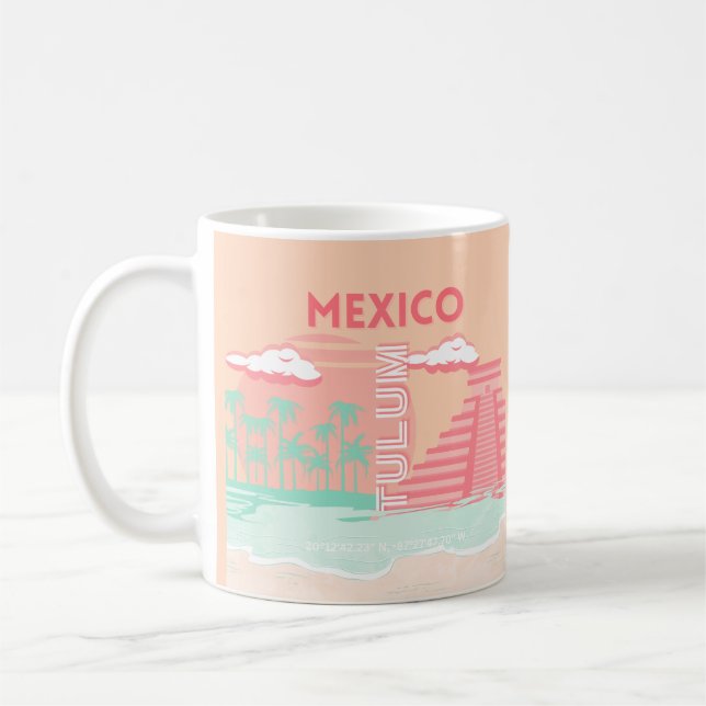 Tulum, Mexiko, Travel Art Kaffemugg (Vänster)