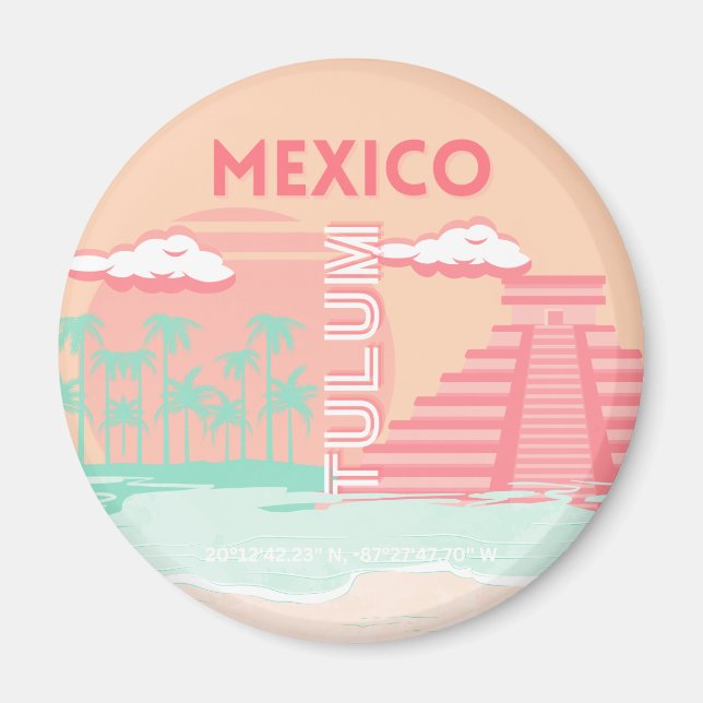 Tulum, Mexiko, Travel Art Magnet (Framsidan)