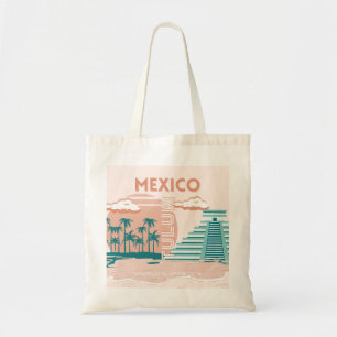 Tulum, Mexiko, Travel Art, Retro Tygkasse