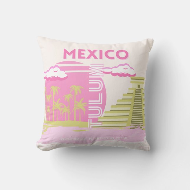 Tulum, Mexiko, Travel Art, Rosa Kudde (Framsida)