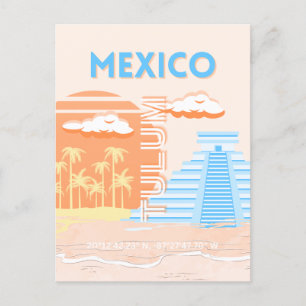 Tulum, Mexiko, Travel Art, Sommarbuss Helg Vykort