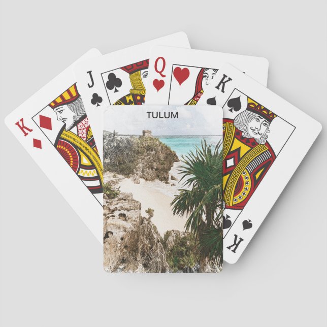Tulum Mexiko Tropiskt Minne Casinokort (Baksidan)