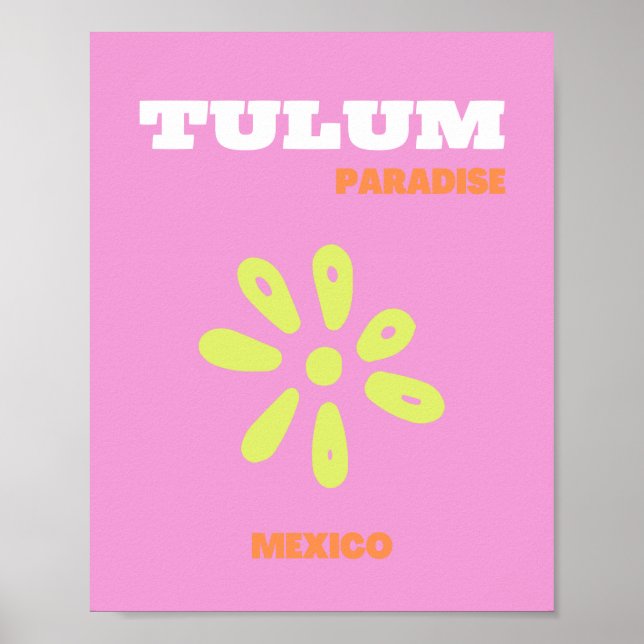Tulum, Mexiko, vallmo, Rosa Poster (Framsidan)