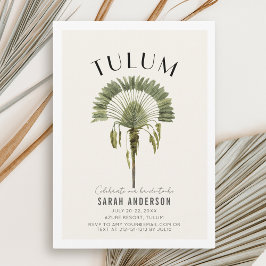 Tulum Palm Tree Bachelorette Weekend Itinerary Inbjudningar