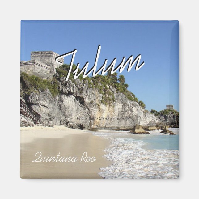 Tulum Quintana Roo Mexico Travel Photo Magnet (Framsidan)