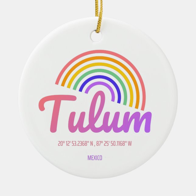 Tulum - Regnbåge Julgransprydnad Keramik (Framsidan)