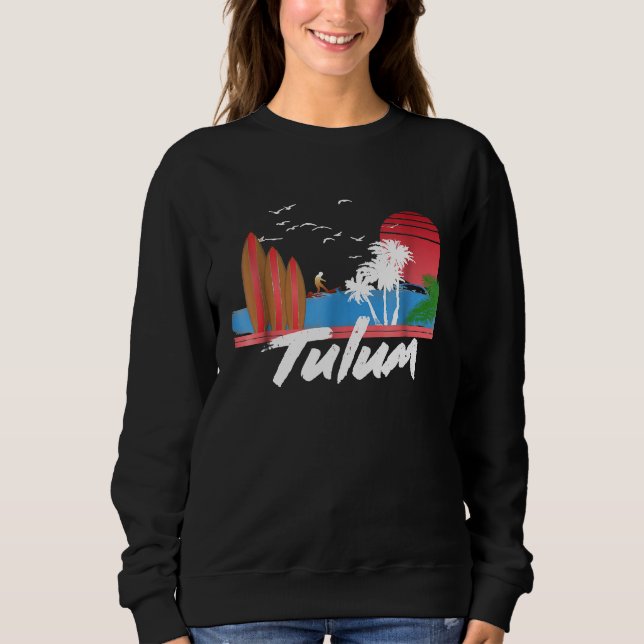 Tulum Retro Surf T Tröja Mexiko Present Kläder (Framsida)