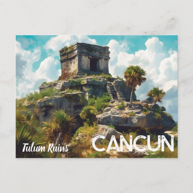 Tulum-ruiner Cancun vykort  (Framsida)
