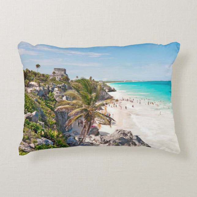 Tulum strand prydnadskudde (Framsidan)