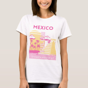 Tulum, Travel Art, Preppy Art, Rosa T Shirt