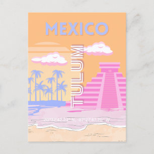 Tulum, Travel Art, Preppy Helg Vykort