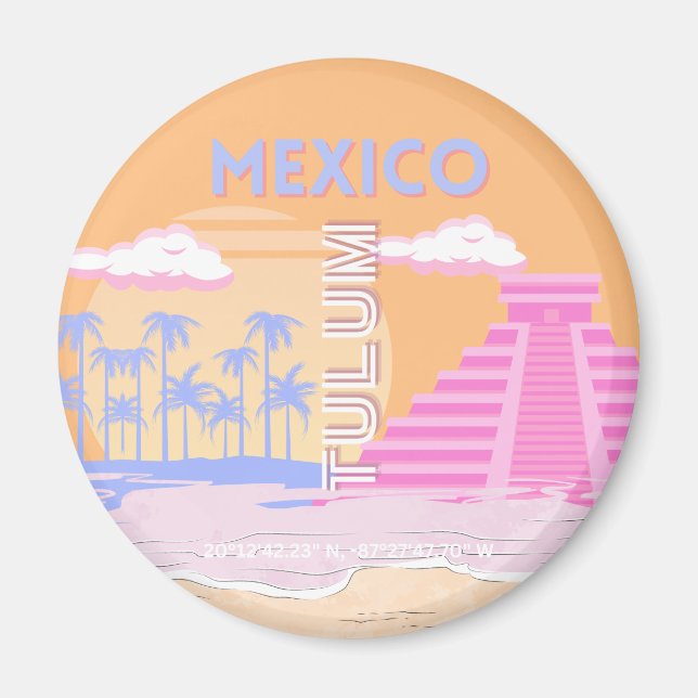Tulum, Travel Art, Preppy Magnet (Framsidan)