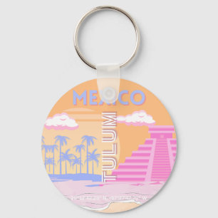 Tulum, Travel Art, Preppy Nyckelring