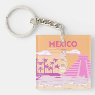 Tulum, Travel Art, Retro Art, Rosa, Orange