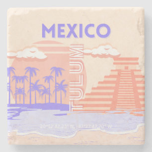 Tulum, Travel Art, Retro Art Stenunderlägg