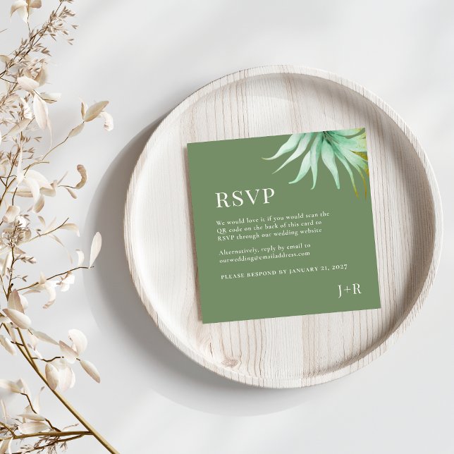 Tulum Watercolor Tropical Gold Palm Destination QR Tilläggskort (Skapare uppladdad)