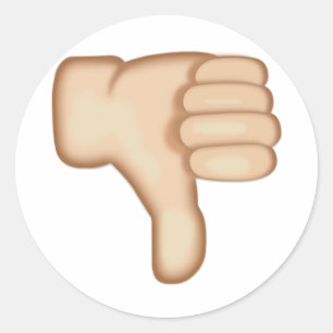 Tum besegrar undertecknar Emoji Runt Klistermärke