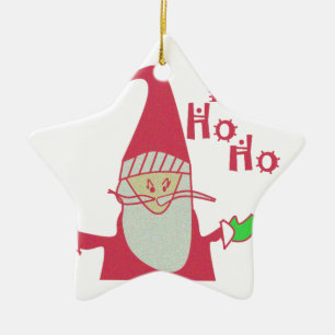 Tum Tecknad Mouse Santa Collection. Julgransprydnad Keramik
