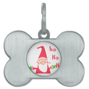 Tum Tecknad Mouse Santa Collection. Namnbricka Husdjur