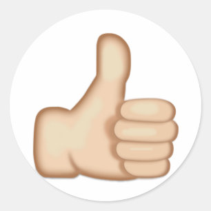 Tum undertecknar upp Emoji Runt Klistermärke