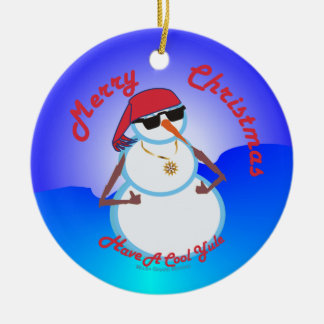 Tum Up snögubben Julgransprydnad Keramik
