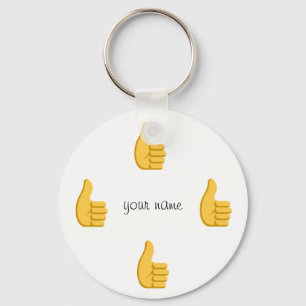 Tum upp Emoji och '' ditt namn här ", Nyckelring