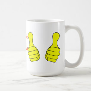 Tum upp för mall för mugg för kaffeavbrott