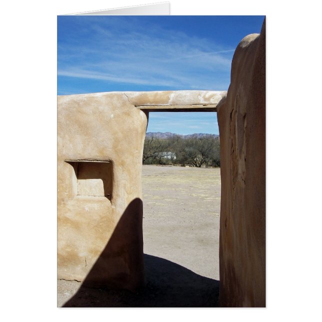 Tumacacori dörröppning hälsningskort (Framsidan)