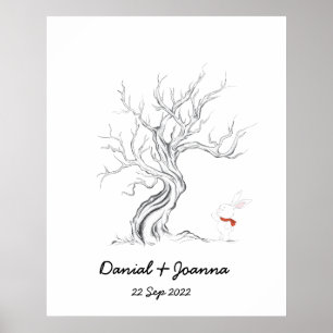 Tumavtryck för fingeravtrycksgäst bok träd, träd 2 poster