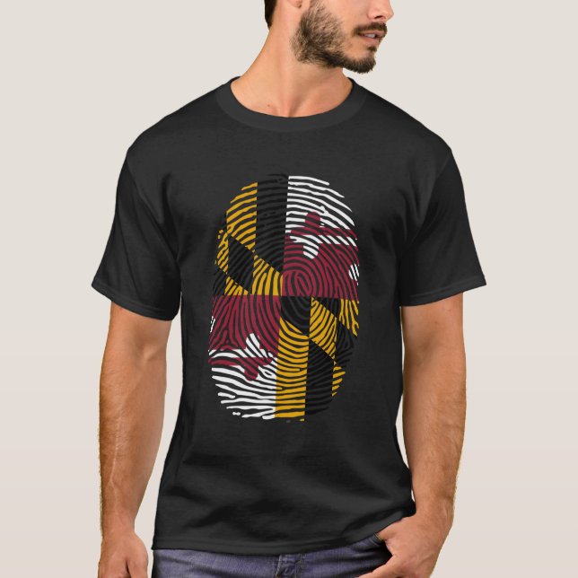 Tumavtryck för Maryland-Flagga T Shirt (Framsida)